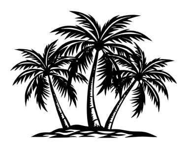 İki palmiye ağacı silueti