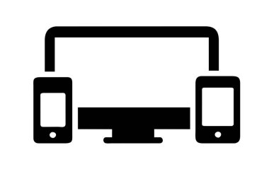 Beyaz boş ekranlı elektronik aygıtlar - bilgisayar monitörü vektör tasarımı