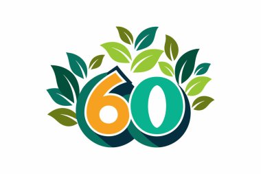 60 number design vector clipart