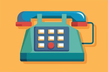 Beyaz üzerinde telefon düz vektör çizimi