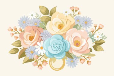 Watercolor flower wreath, Watercolor flower clipart