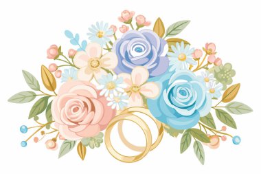 Watercolor flower wreath, Watercolor flower clipart