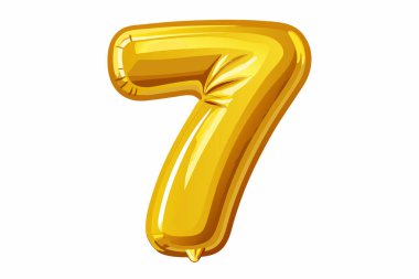 7 numaralı izole edilmiş altın balon.