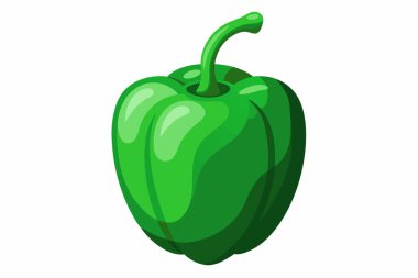 Vector of illustration fresh green bell pepper clipart