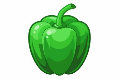 Vector of illustration fresh green bell pepper clipart