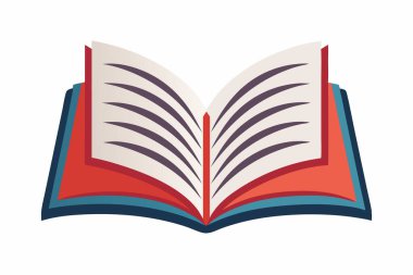Beyaz arkaplanda kitap düz vektör resimlemesi aç