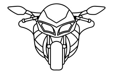Çocuk boyama kitabı motosikleti. Komik vektör illüstrasyonu