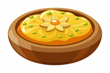 Seramik kasede Badami Kheer Ayrıntılı Çizim