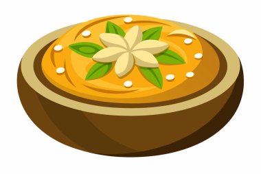 Seramik kasede Badami Kheer Ayrıntılı Çizim