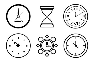 Saat simgesi veya logo izole edilmiş işaret vektörü illüstrasyonu 