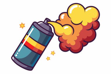 Vektör karikatür Aerosol sprey siyah boya ile