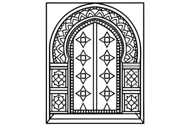 small forged gate with vintage ornament on a white background