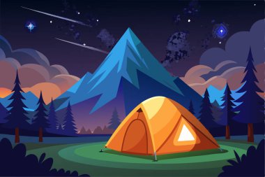 Gece karanlığı resimlerinde kamp yapmak.