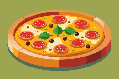 Pizza yuvarlaktan oluşan popüler bir İtalyan yemeğidir.