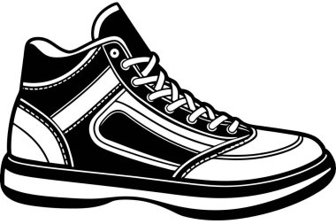 Sport shoe silhouette vector illustration clipart