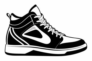 Sport shoe silhouette vector illustration clipart