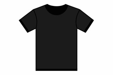 Vector black blank t shirt outline sketch clipart