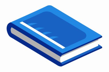 mavi kitap beyaz arkaplanda izole