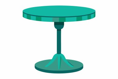 Modern glass round dining table isolated on white background