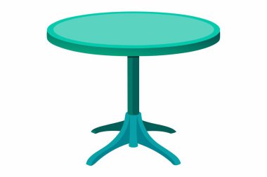 Modern glass round dining table isolated on white background