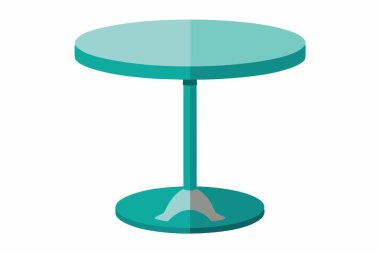 Modern glass round dining table isolated on white background