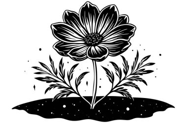 Stunning black and white vector illustration clipart