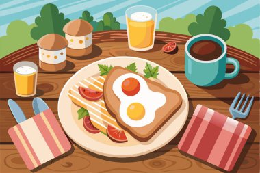 lezzetli lezzetli breakfast çizgi film
