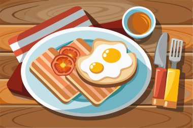 lezzetli lezzetli breakfast çizgi film
