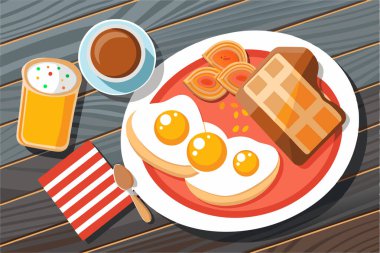 lezzetli lezzetli breakfast çizgi film
