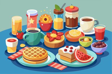 lezzetli lezzetli breakfast çizgi film