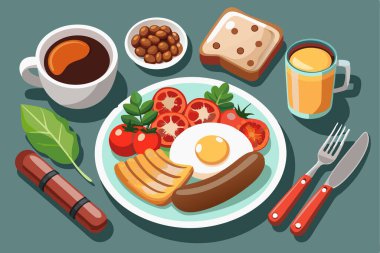 lezzetli lezzetli breakfast çizgi film