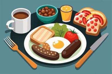 lezzetli lezzetli breakfast çizgi film