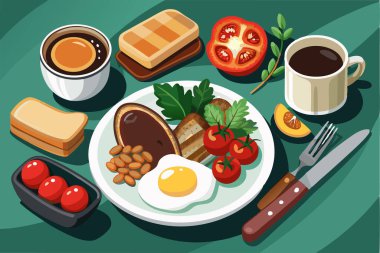 lezzetli lezzetli breakfast çizgi film