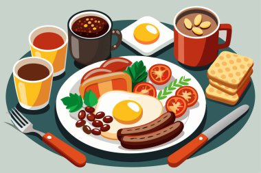 lezzetli lezzetli breakfast çizgi film