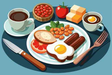 lezzetli lezzetli breakfast çizgi film
