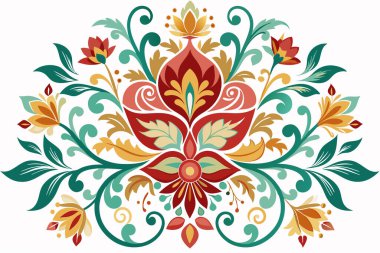 Mexican flower traditional pattern background clipart