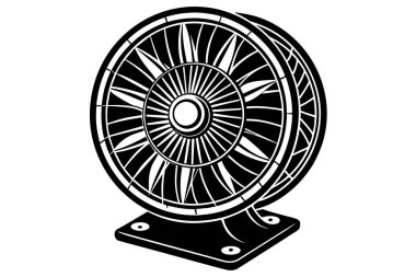 Fan silueti vektör tasarımı çizimi
