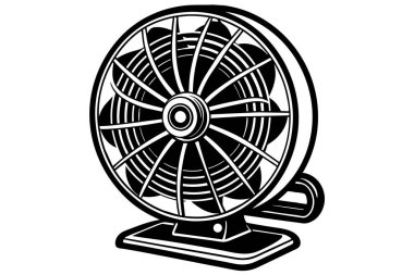 Fan silueti vektör tasarımı çizimi