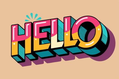 Merhaba Hello Hand çizilmiş fırça tipografi harfleri izole edildi 