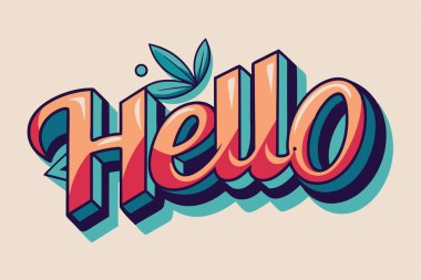 Merhaba Hello Hand çizilmiş fırça tipografi harfleri izole edildi 