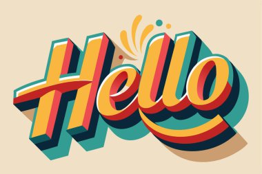 Merhaba Hello Hand çizilmiş fırça tipografi harfleri izole edildi 