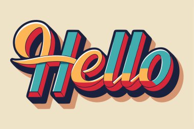 Merhaba Hello Hand çizilmiş fırça tipografi harfleri izole edildi 