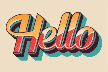 Merhaba Hello Hand çizilmiş fırça tipografi harfleri izole edildi 