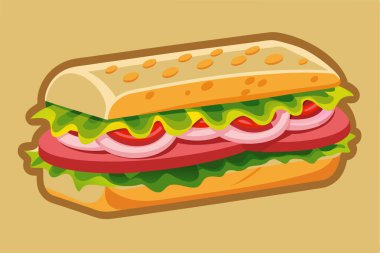 Ekmek arası sandviç. Pastırma ve roka, uzun buğday ekmeğinin arasına doldurulmuş.