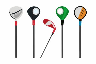 golf kulüpleri ve topları ile çanta set