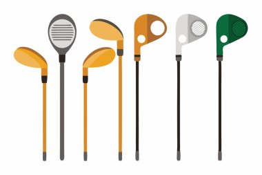 golf kulüpleri ve topları ile çanta set