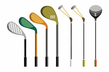golf kulüpleri ve topları ile çanta set