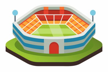 Spor Stadyumu çizgi film simgesi beyaz bir arka plan üzerinde
