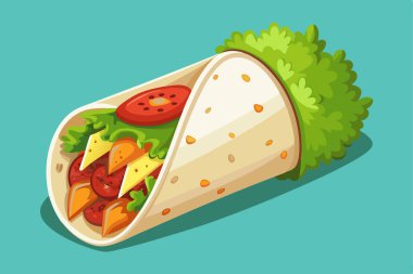Tacos Çizgi Film Vektör Resimleri Beyaz Arkaplanda İzole Edildi