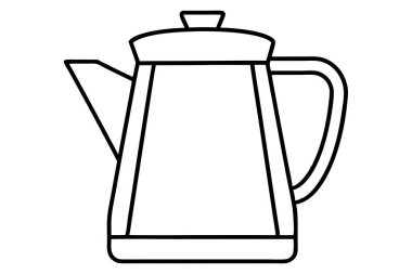 Kettle Teapot flat black vector icon